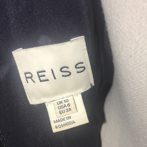 Reiss Bellanne Navy Blue Sheer Panel Dress - Picture 7 of 9